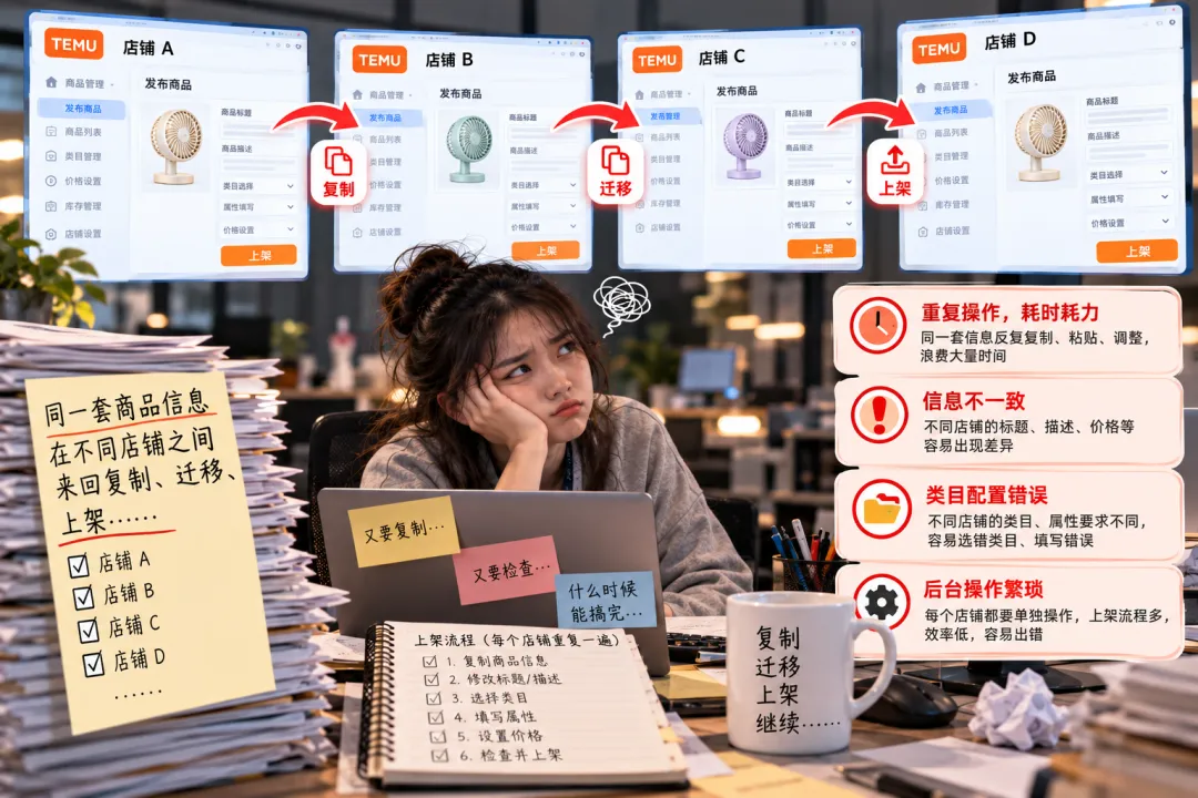 多店铺商品上架的重复困境