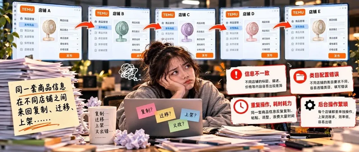 TEMU如何跨主体、跨店铺搬运产品？